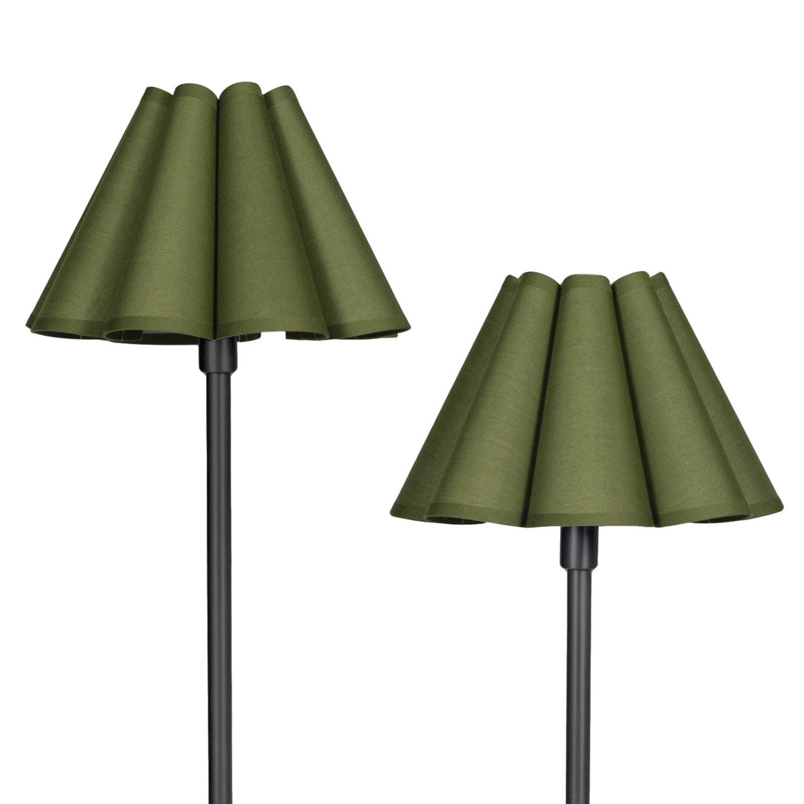 IN STORE - Polly Floor Lamp (Blackened Brass with Green Scalloped Shade) LIGHTING - in store Regina Andrew