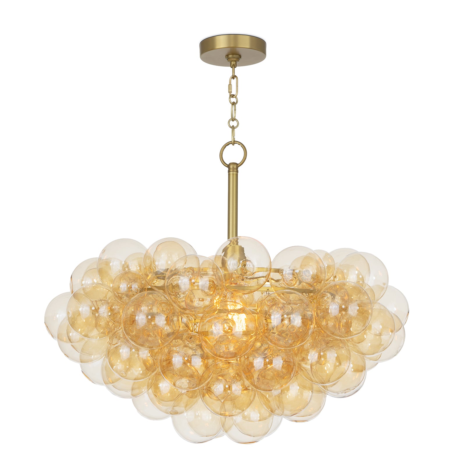 Bubbles Chandelier (Natural Brass with Amber Glass) Chandelier Regina Andrew