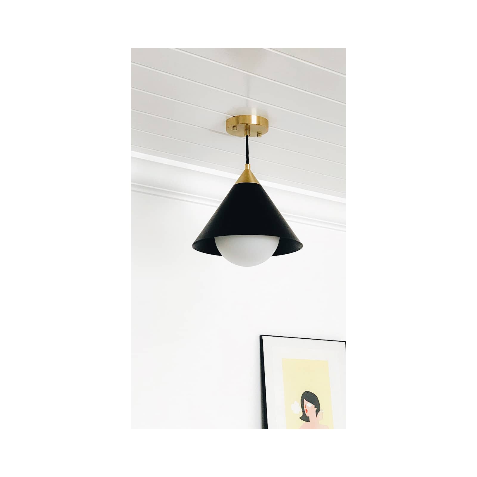 STORE FIXTURE - Hilton Pendant - Black/Brass LIGHTING - store fixture Regina Andrew