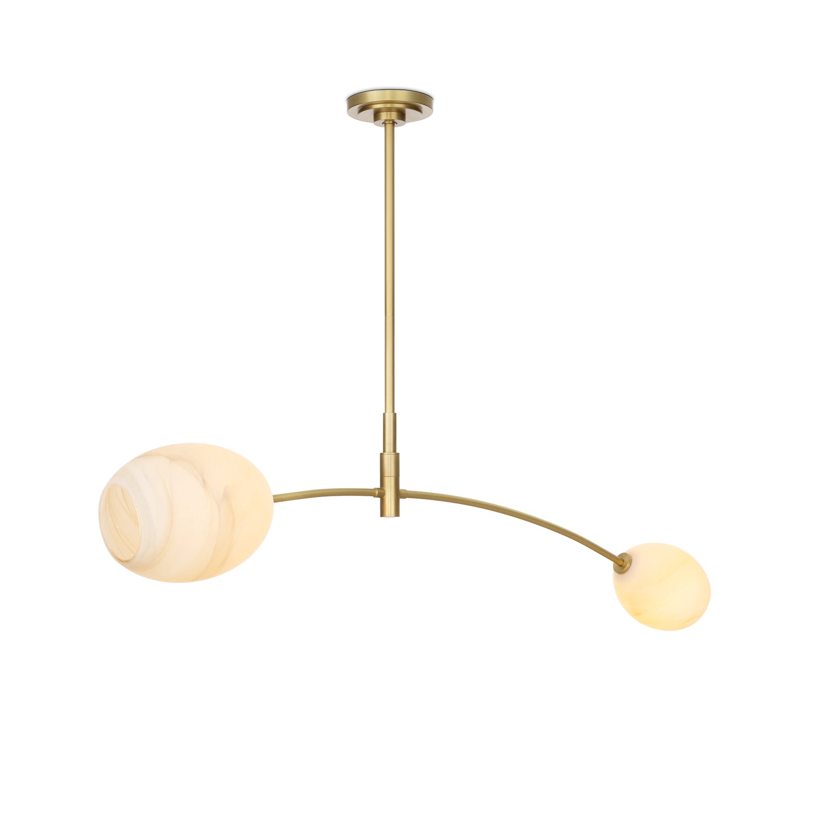 Artemis Pendant Double (Natural Brass with Alabaster Glass) Pendants Regina Andrew