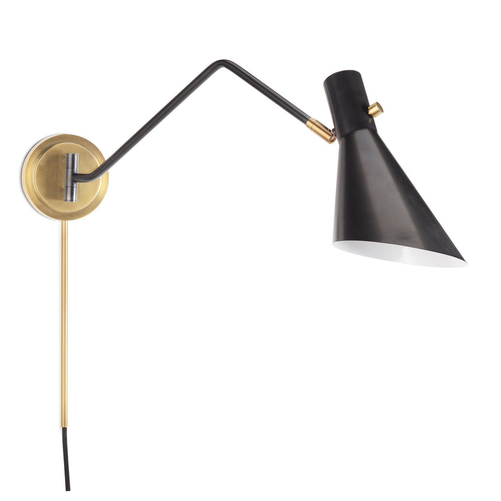 Spyder Single Arm Sconce (Blackened Brass and Natural Brass) Wall Sconces Regina Andrew