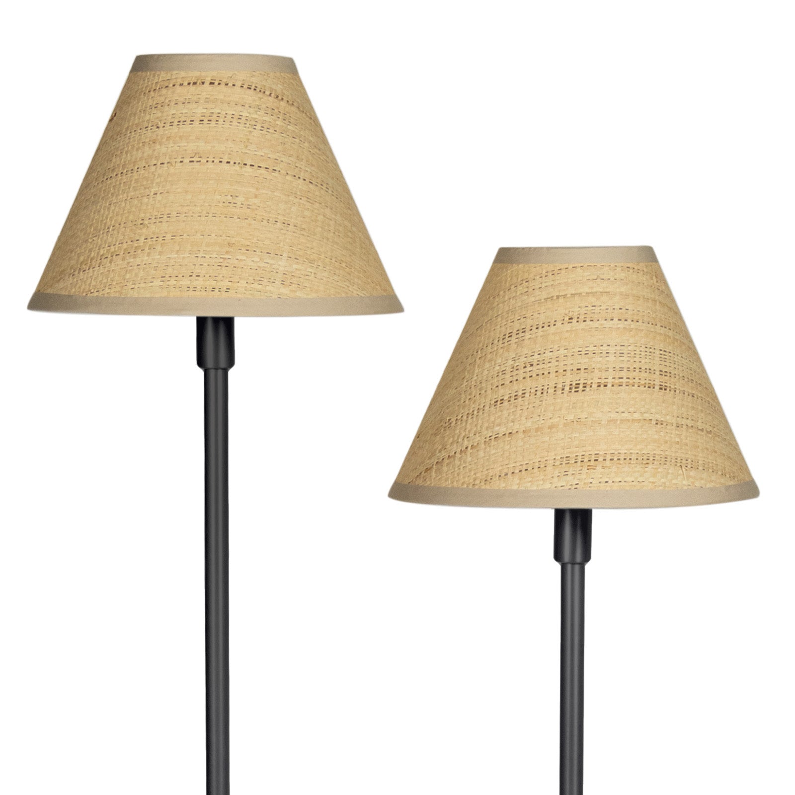 Polly Floor Lamp (Blackened Brass with Rattan Shade) Floor Lamps Regina Andrew