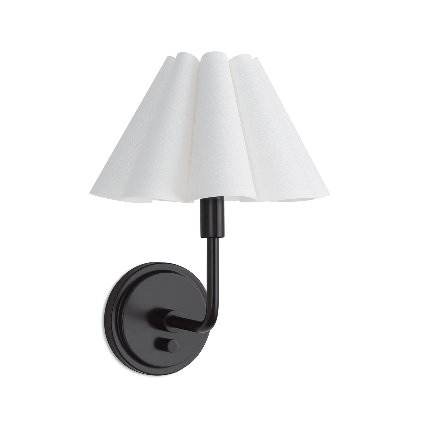 Polly Sconce Single (Blackened Brass with White Scalloped Shade) Wall Sconces Regina Andrew