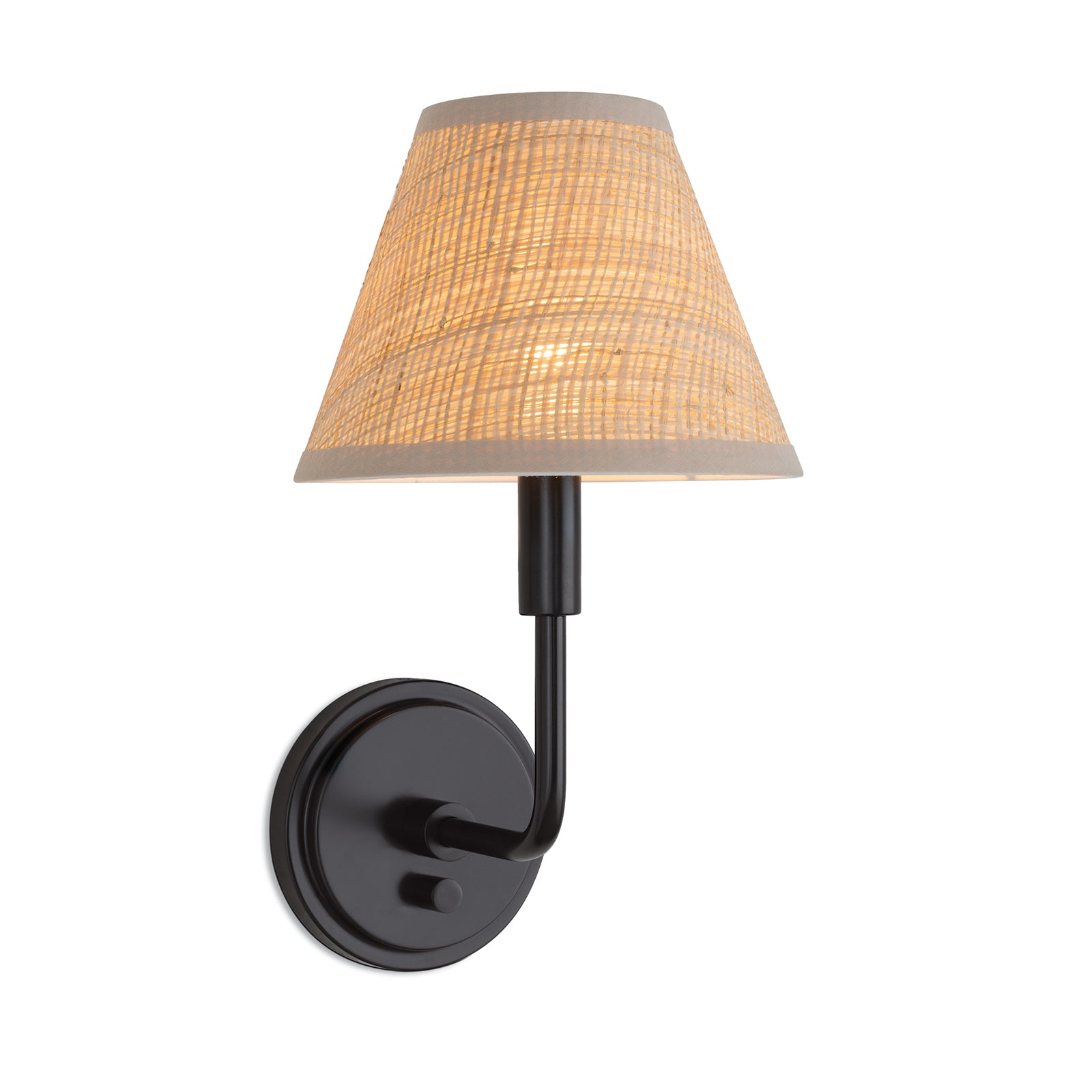 Polly Sconce Single (Blackened Brass with Rattan Shade) Wall Sconces Regina Andrew
