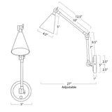 Sal Task Sconce (Natural Brass) Wall Sconces Regina Andrew