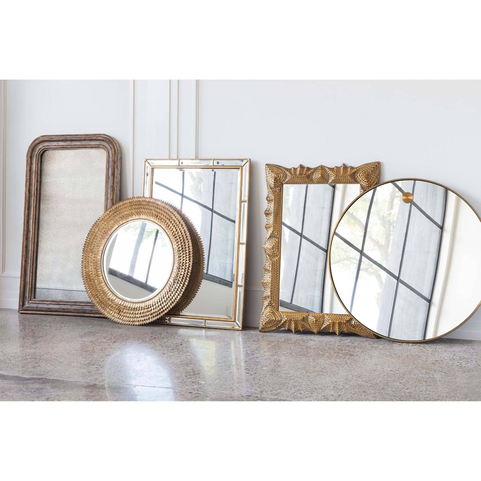 Hanging Circular Mirror (Natural Brass) Mirrors Regina Andrew