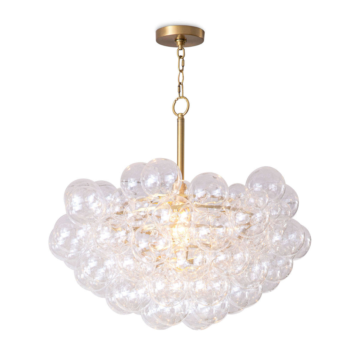 Bubbles Chandelier (Clear) Natural Brass Chandelier Regina Andrew