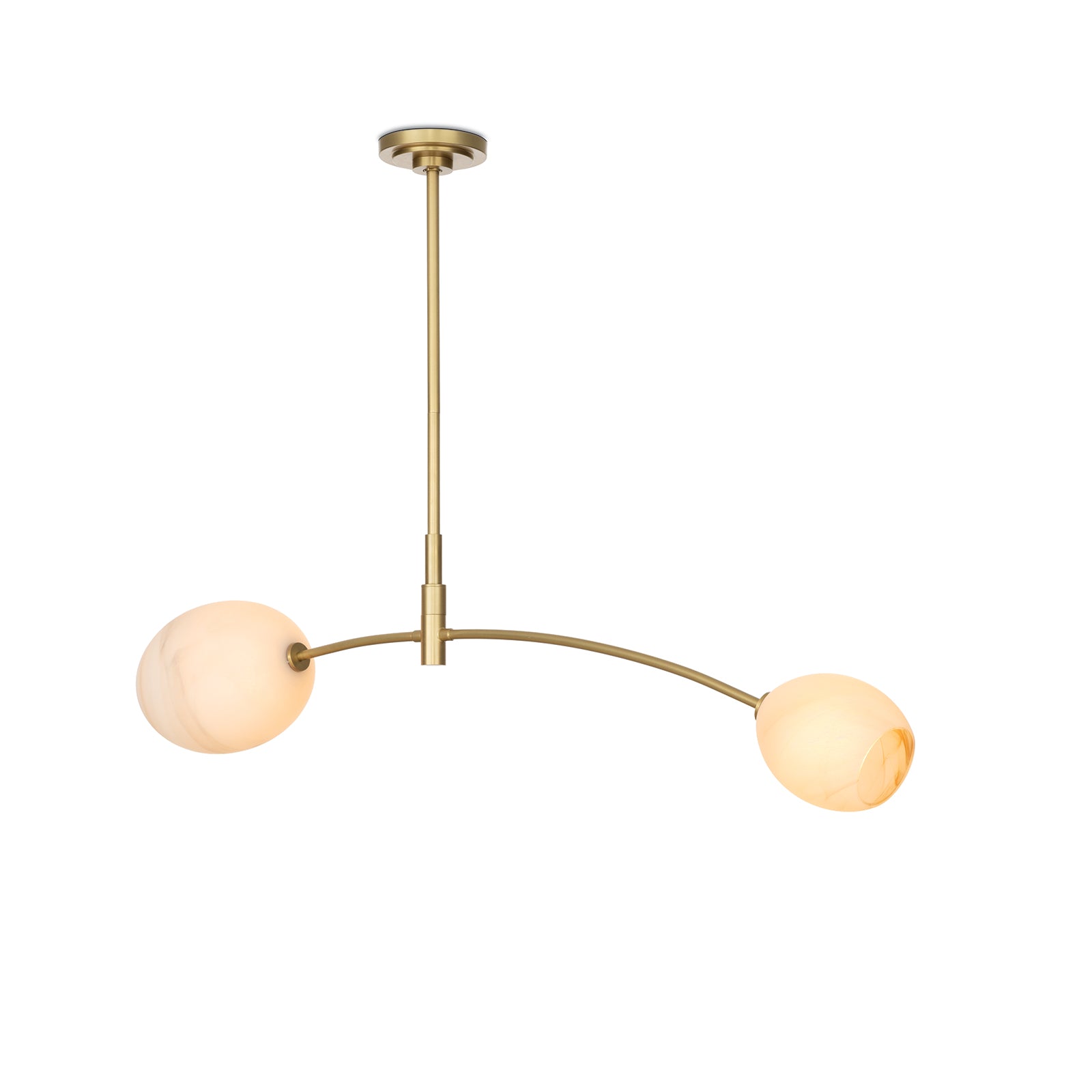 Artemis Pendant Double (Natural Brass with Alabaster Glass) Pendants Regina Andrew
