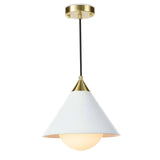 Hilton Pendant (White and Natural Brass) Pendants Regina Andrew