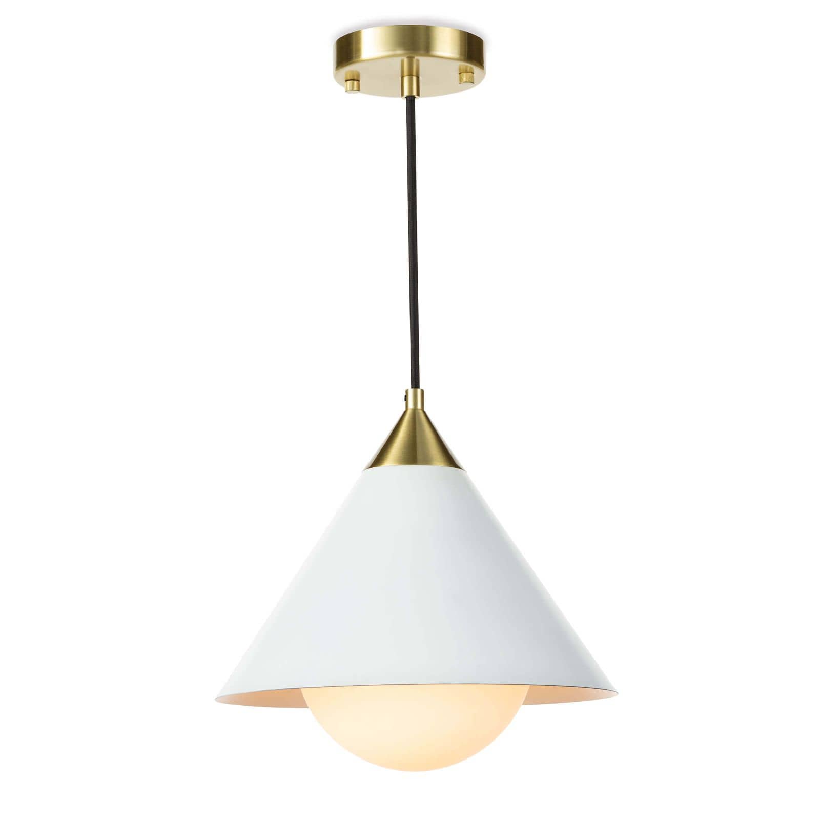 Hilton Pendant (White and Natural Brass) Pendants Regina Andrew