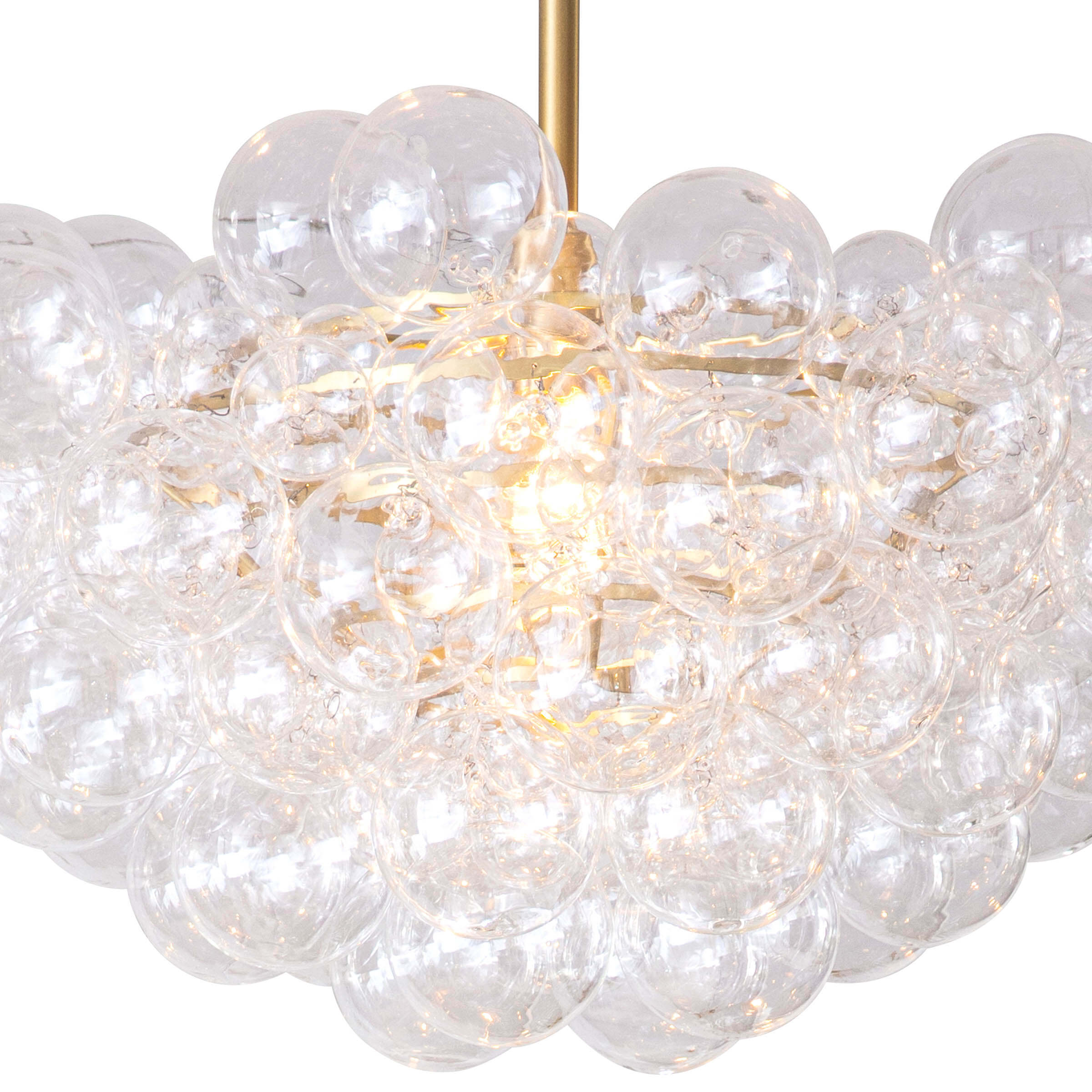 Bubbles Chandelier (Clear) Natural Brass Chandelier Regina Andrew