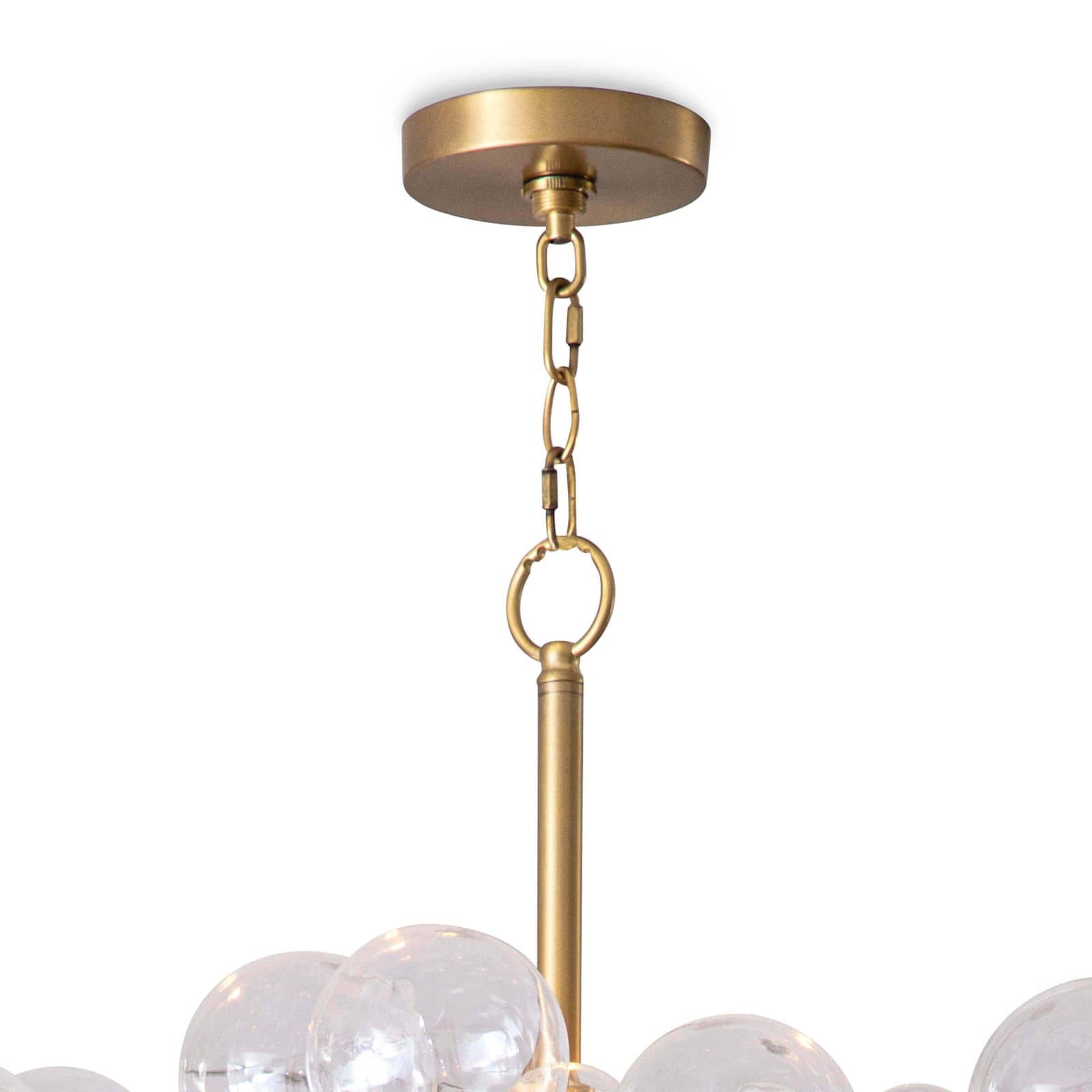 Bubbles Chandelier (Clear) Natural Brass Chandelier Regina Andrew