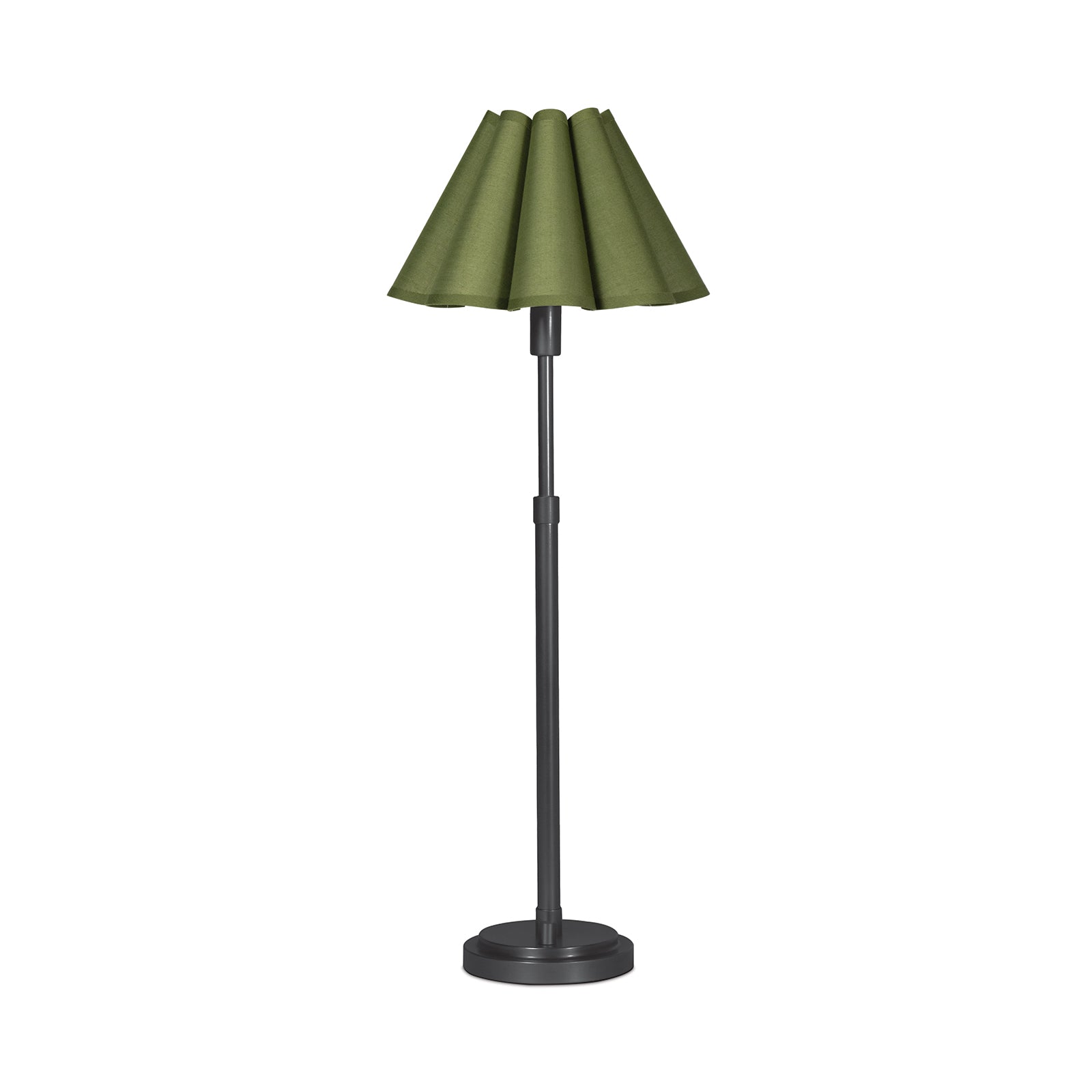 Polly Buffet Lamp (Blackened Brass with Green Scalloped Shade) Table Lamps Regina Andrew