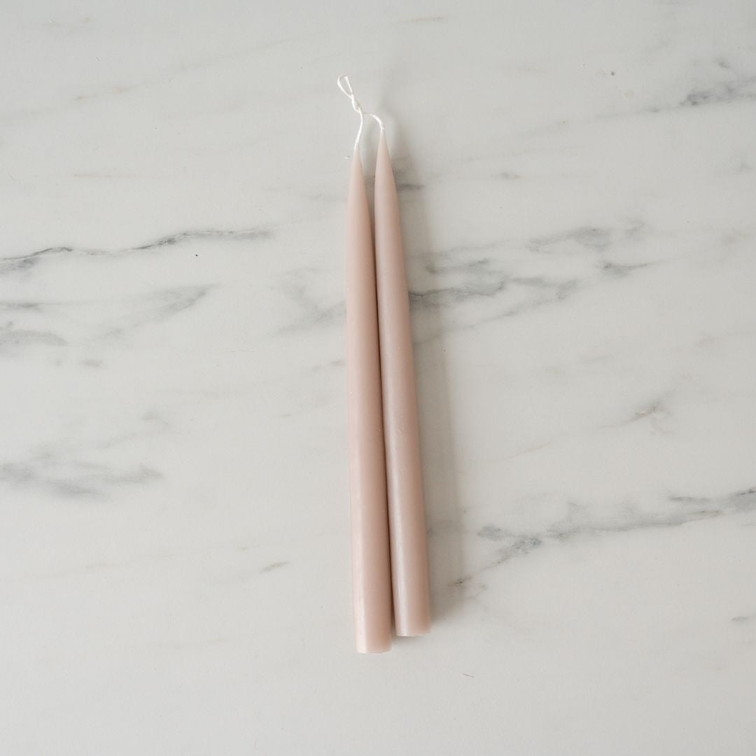 Classic 12" Taper Candles candle set Old Country Design (ShopZio) Flax
