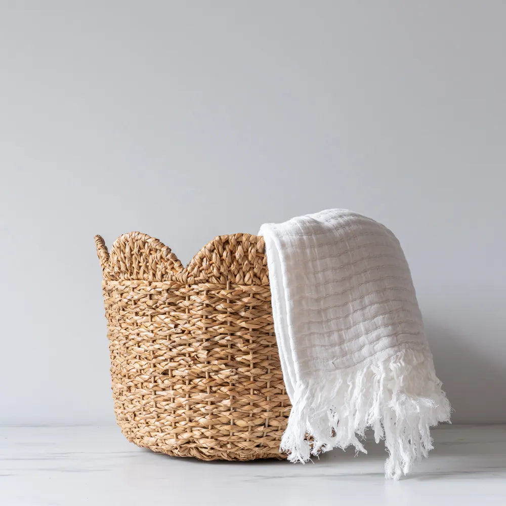 Storage Baskets with Decorative Scalloped Edge basket Creative Co-op (DYA)