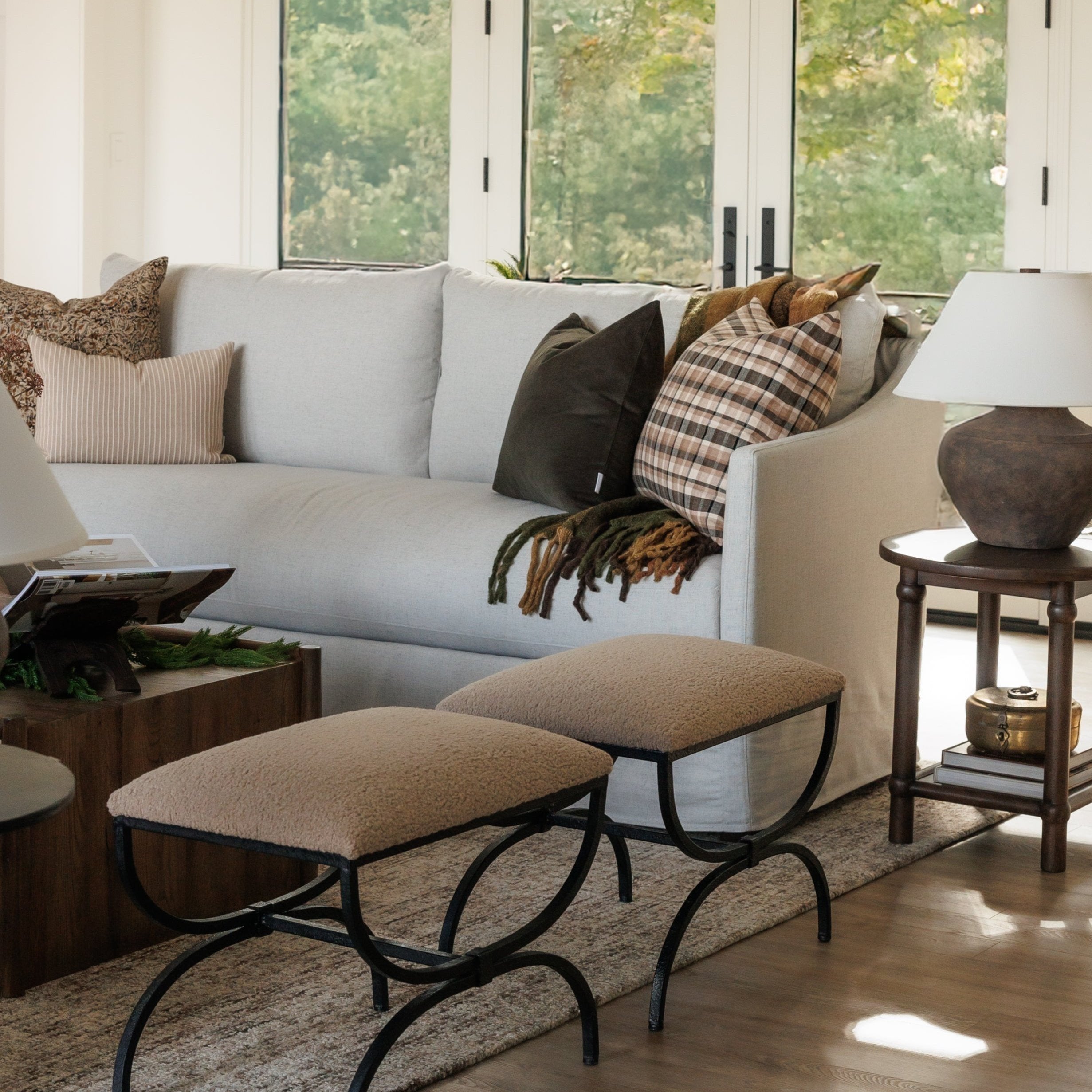 Austin Plaid Pillow Cover 1 - PILLOWS - linen - neutral Rug & Weave Pillows