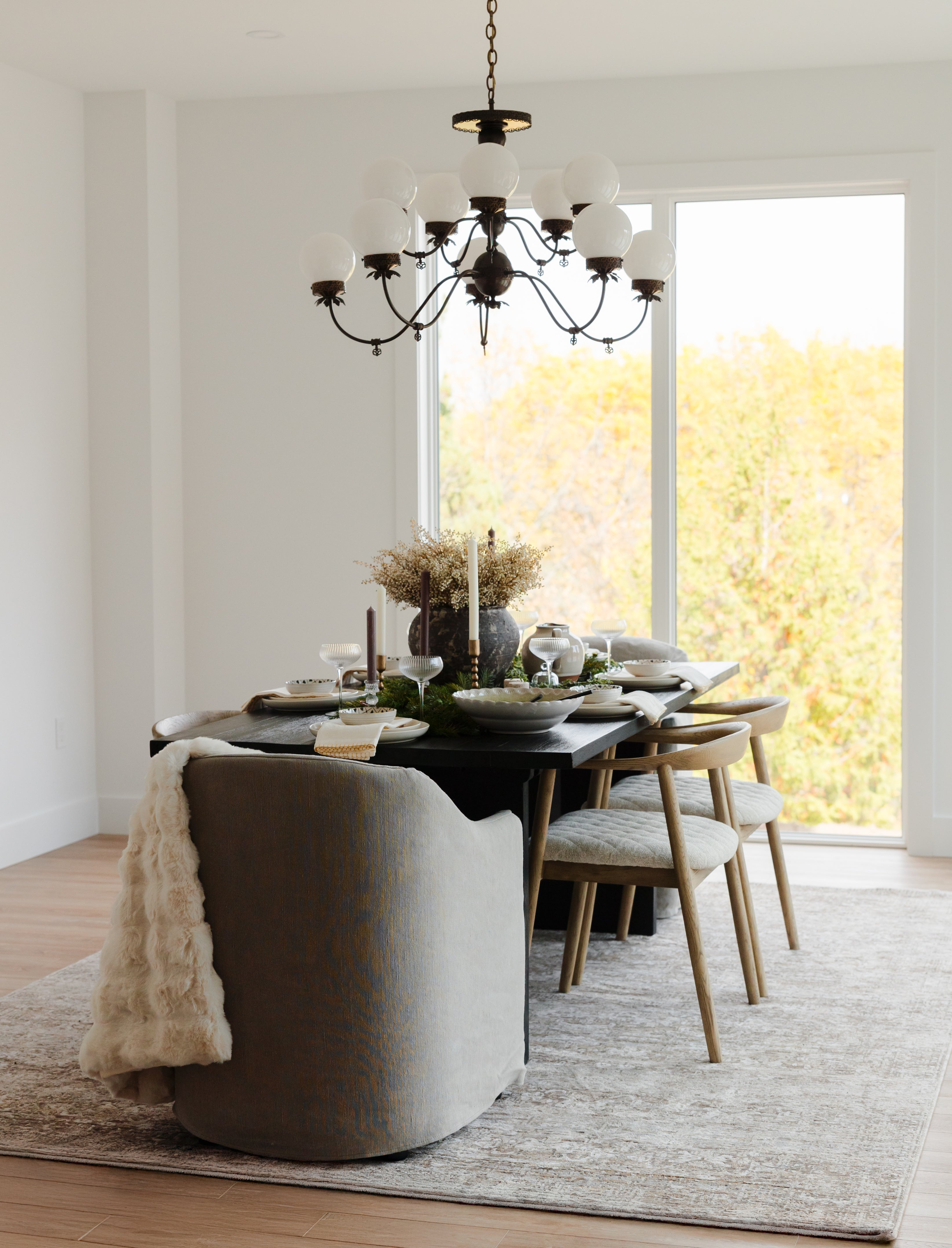 FLOOR MODEL - Cove Dining Chair - Heather Twill Stone FURNITURE - floor model Four Hands