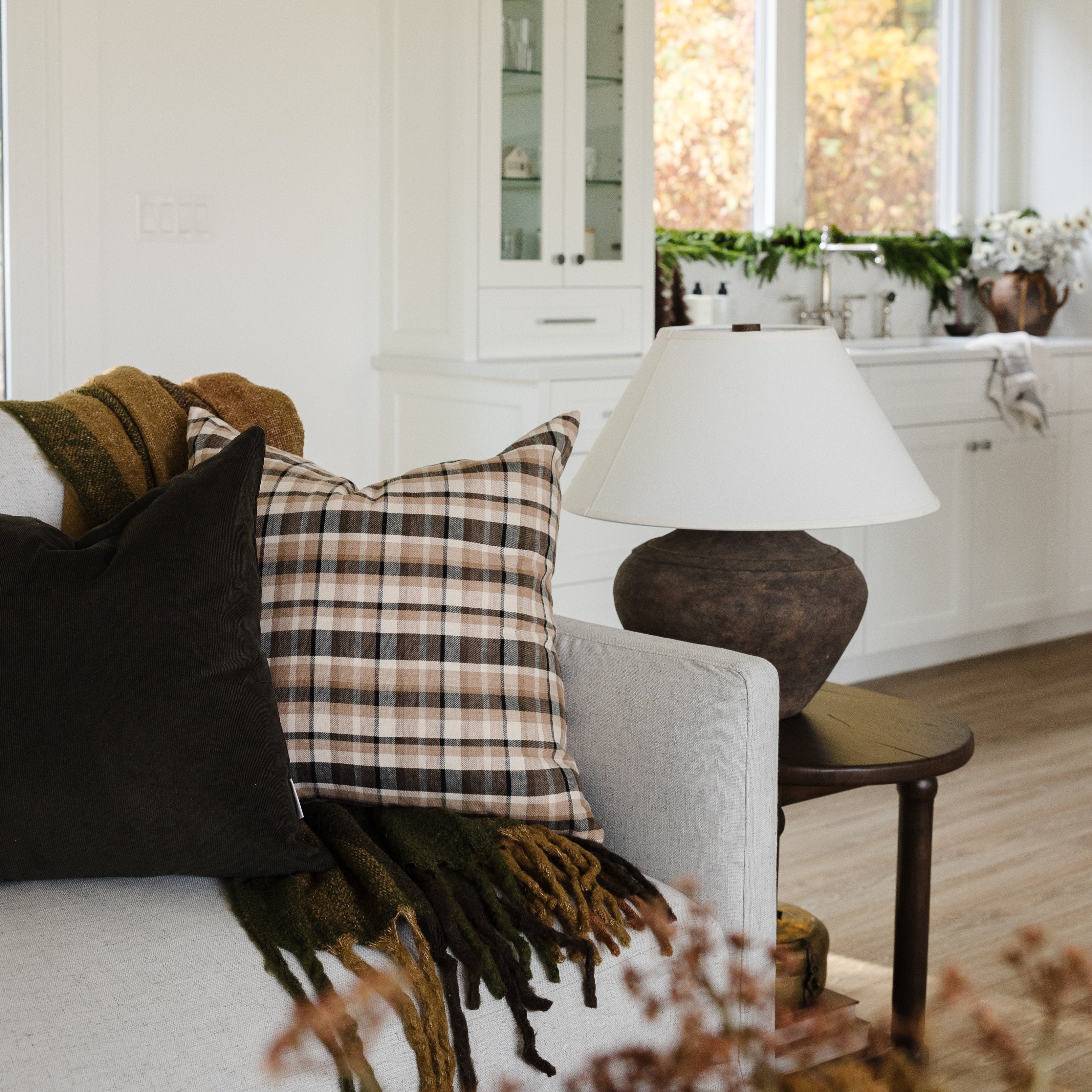 Austin Plaid Pillow Cover 1 - PILLOWS - linen - neutral Rug & Weave Pillows