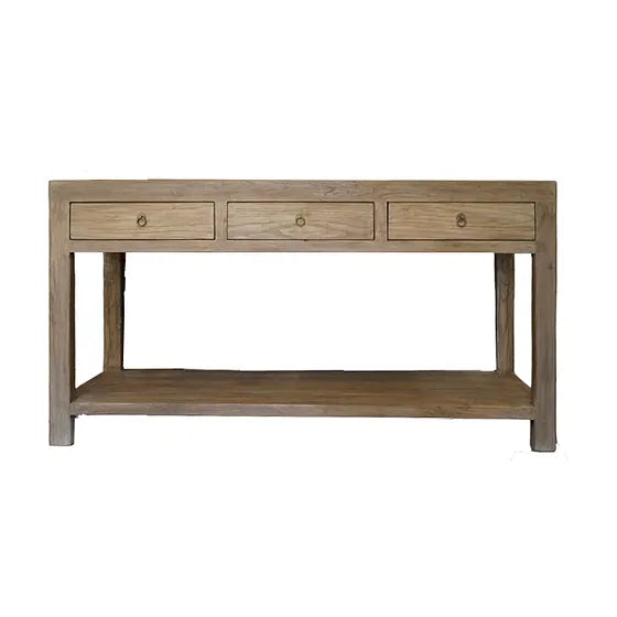 Sutton Reclaimed Console Table 21 - FURNITURE - console table Hauer Market 3 drawer