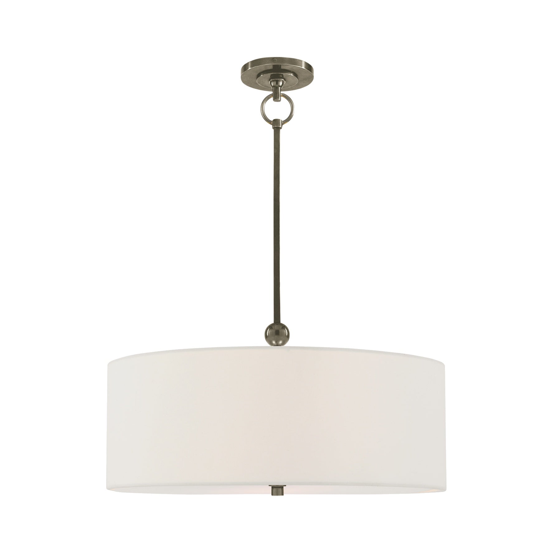 Reed Hanging Shade LIGHTING - pendant Visual Comfort Antique Nickel 22" x 22" X 7.5" Linen