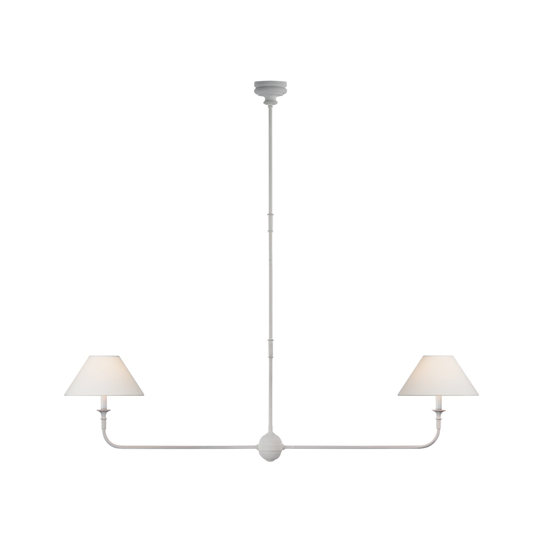 Piaf Large Two Light Linear Pendant LIGHTING - pendant Visual Comfort Plaster White
