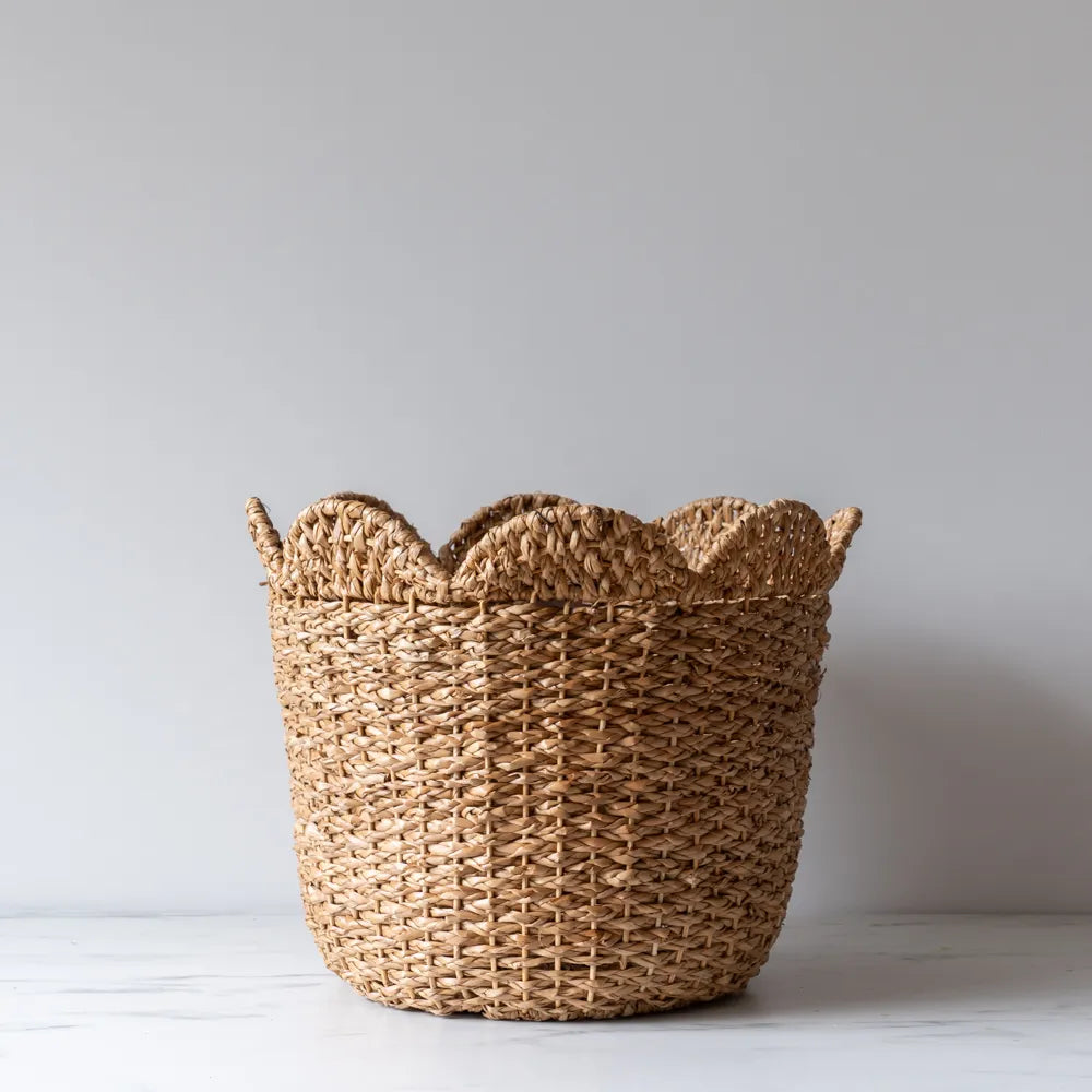 Storage Baskets with Decorative Scalloped Edge basket Creative Co-op (DYA)