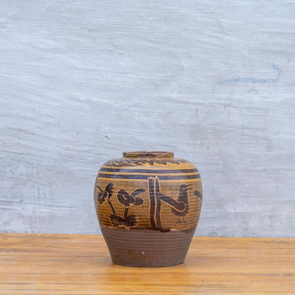 Makou Ginger Jar 0-a-VINTAGE-pot Blue Ocean Traders