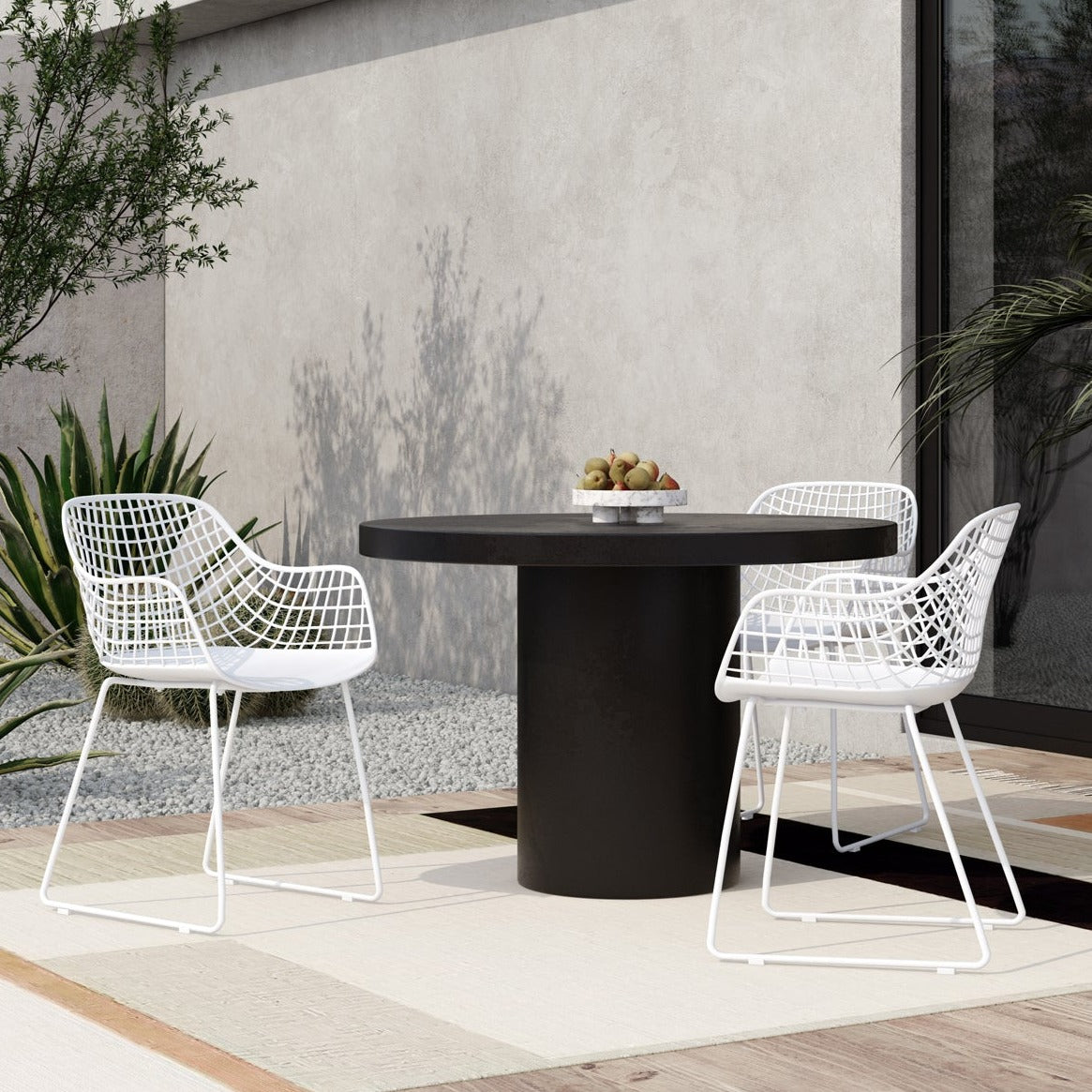 Cassi Outdoor Round Dining Table - Black 20 - FURNITURE - outdoor Moe's Furniture