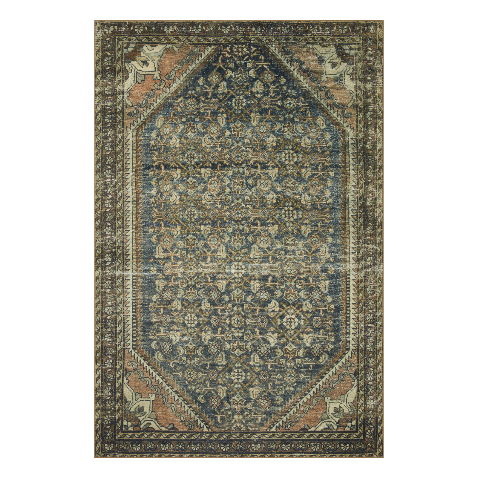 Magnolia Home by Joanna Gaines x Loloi Banks Denim / Clay Rug 1 - RUGS - patterned Loloi