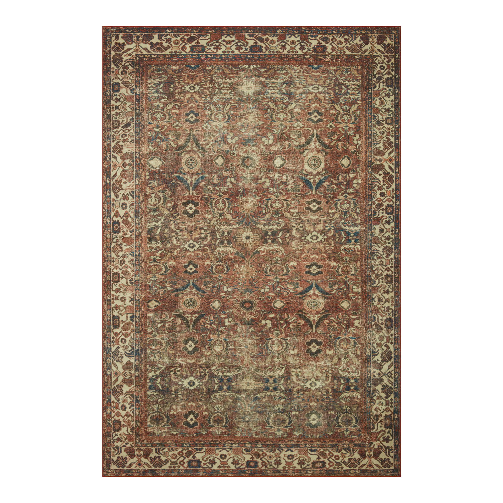 Magnolia Home by Joanna Gaines x Loloi Banks Brick / Ivory Rug 1 - RUGS - patterned Loloi