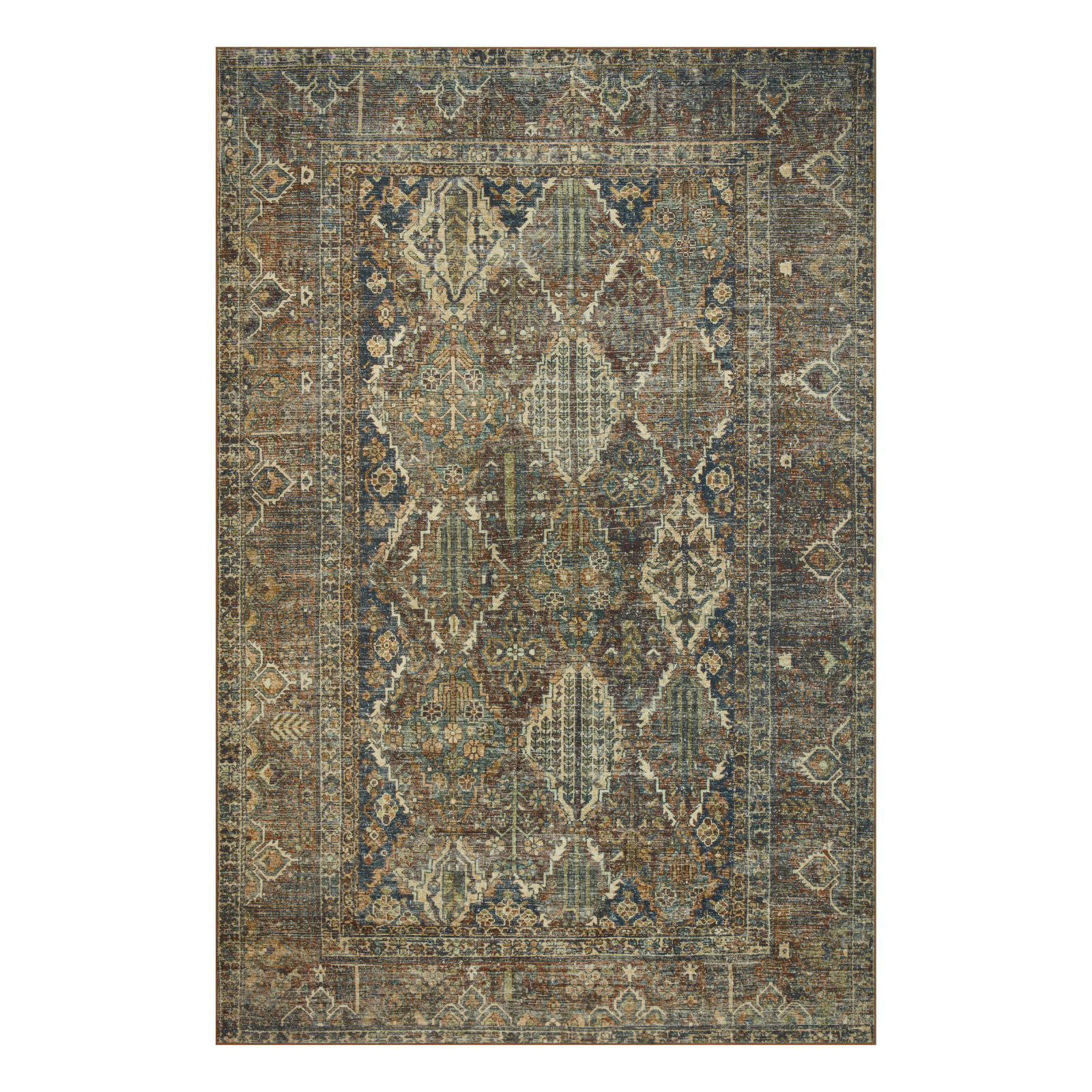 Magnolia Home by Joanna Gaines x Loloi Banks Spice / Blue Rug 1 - RUGS - patterned Loloi