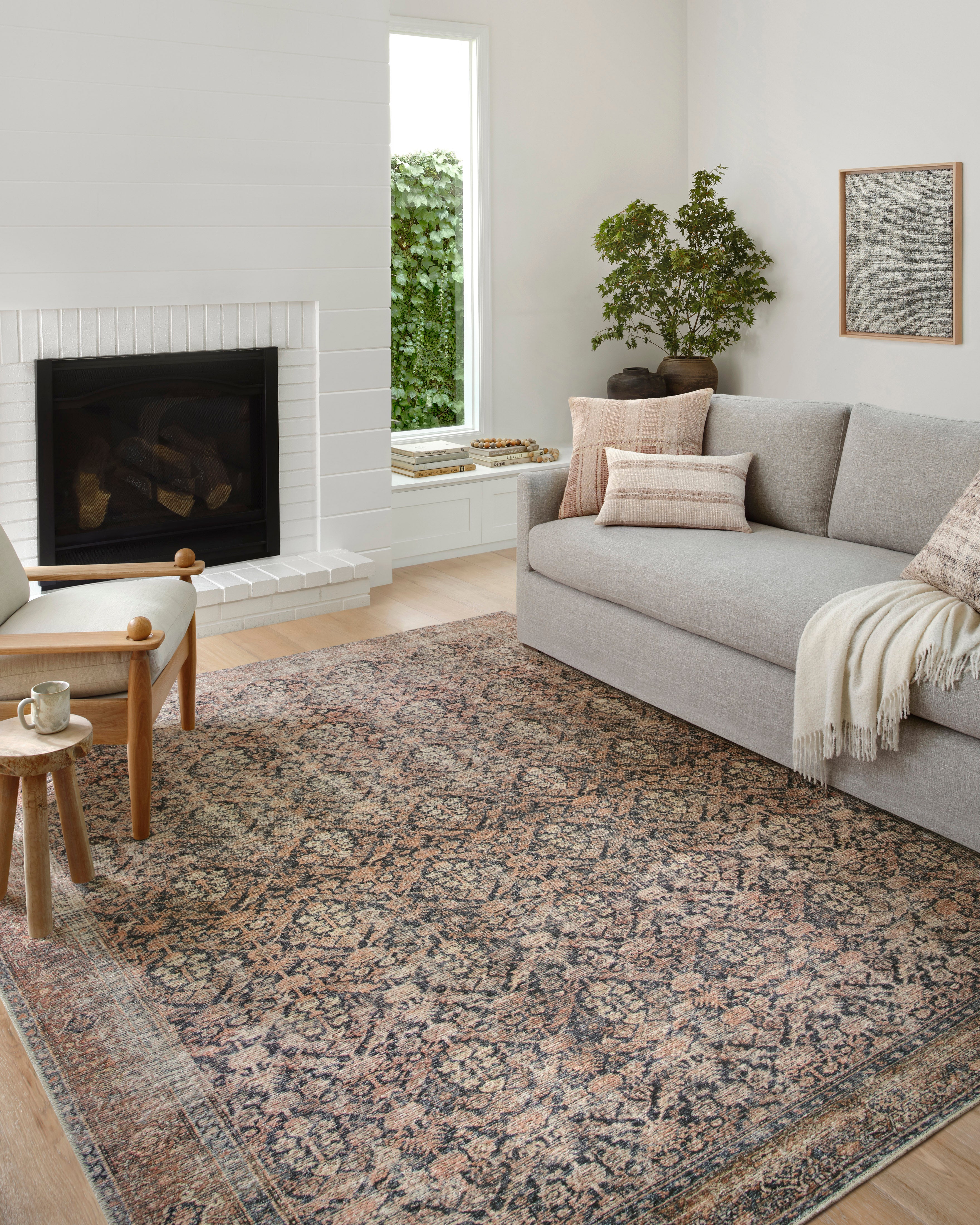 Amber Lewis x Loloi Billie Ink / Salmon Rug 0-patterned rugs Loloi