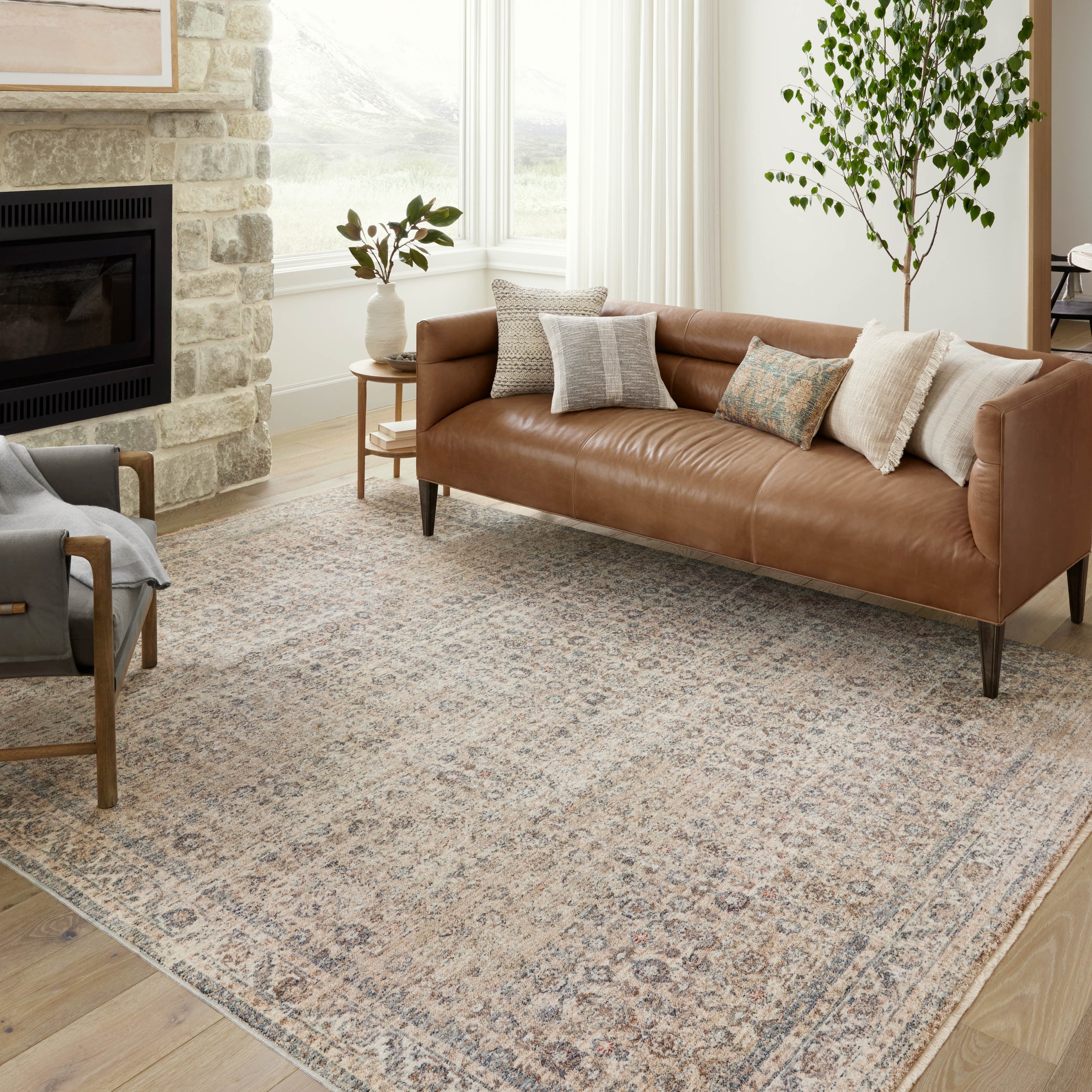 Angela Rose x Loloi Blake Beige/ Denim Rug 0-RUGS Loloi