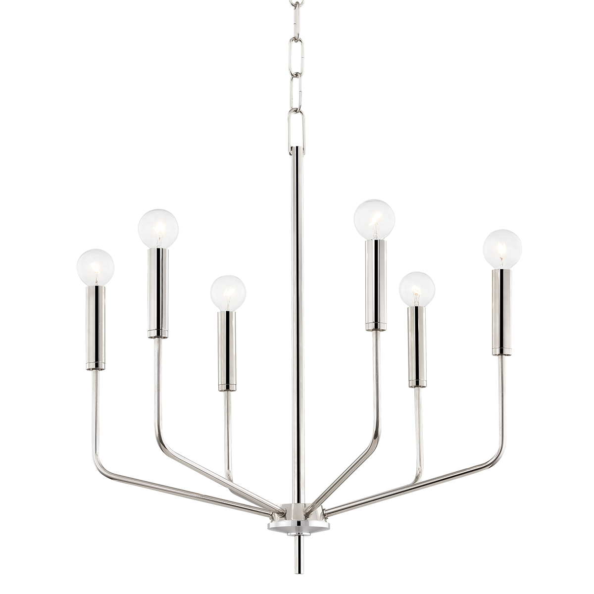 Bailey Chandelier LIGHTING - chandelier Hudson Valley Lighting 24"W x 23.50"H Polished Nickel