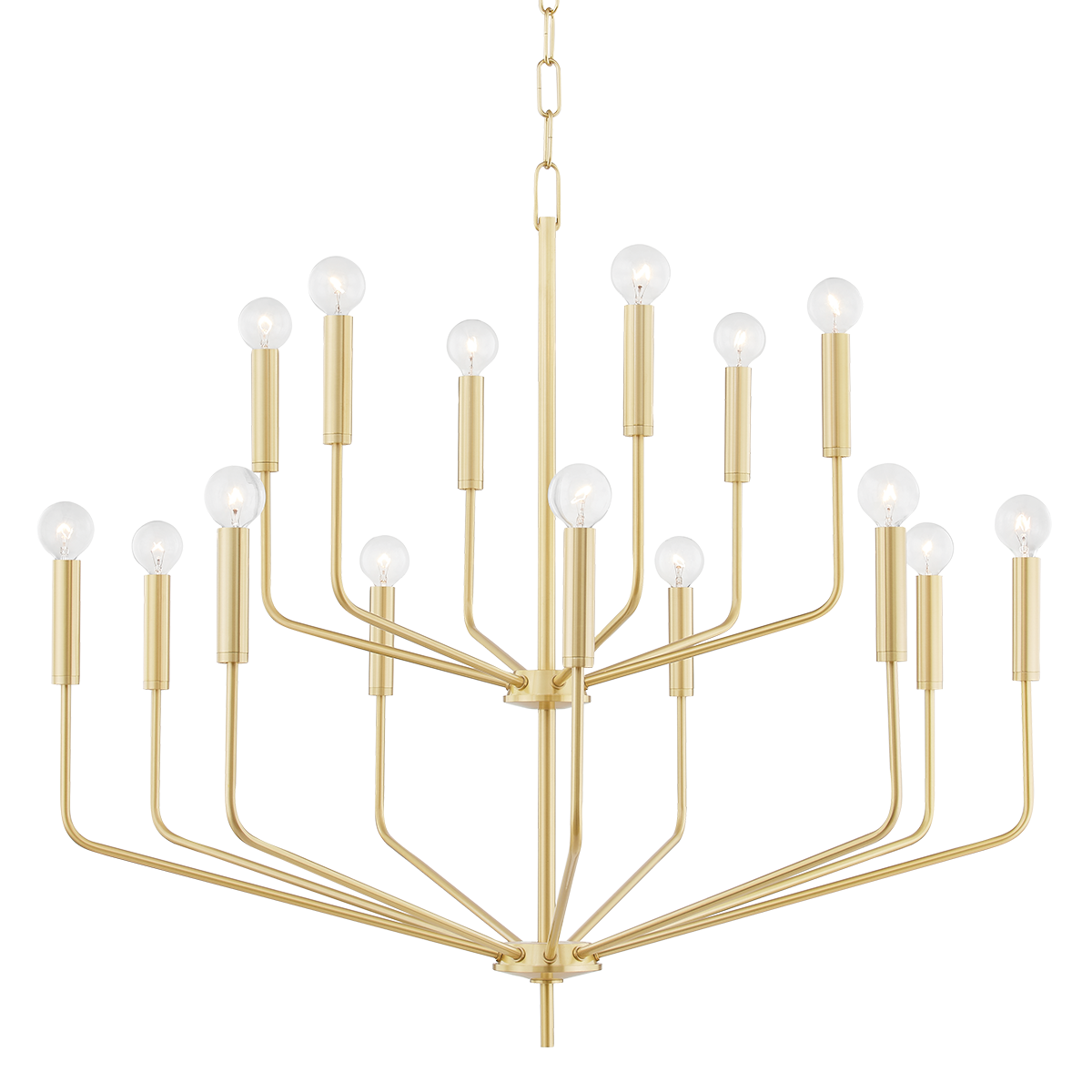 Bailey Chandelier LIGHTING - chandelier Hudson Valley Lighting 36"W x 31"H Aged Brass