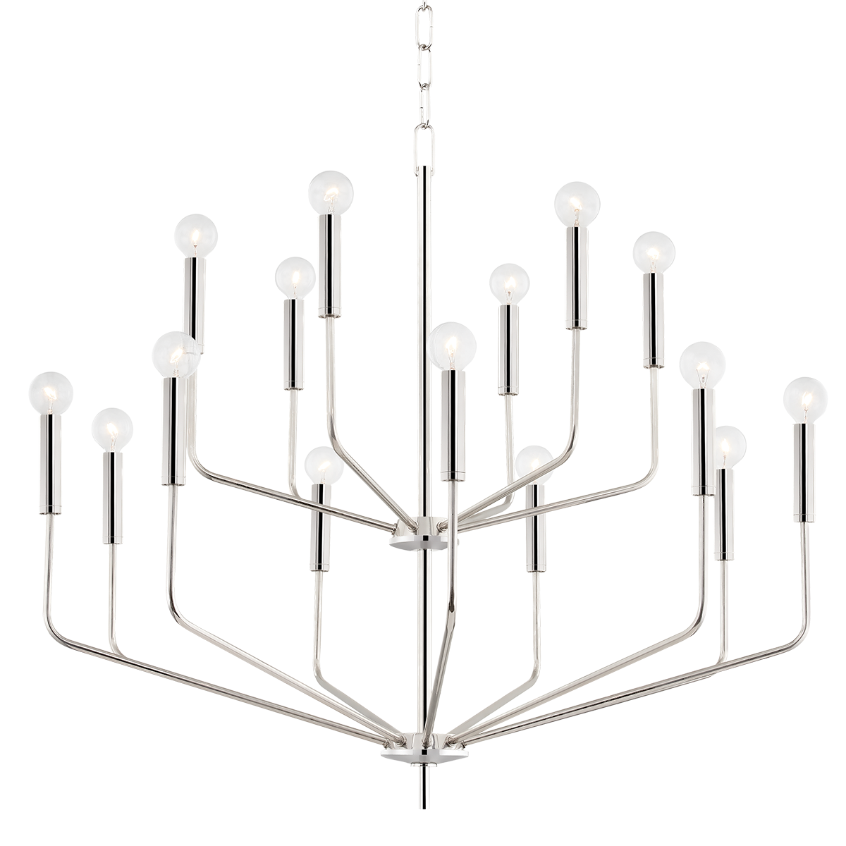 Bailey Chandelier LIGHTING - chandelier Hudson Valley Lighting 36"W x 31"H Polished Nickel