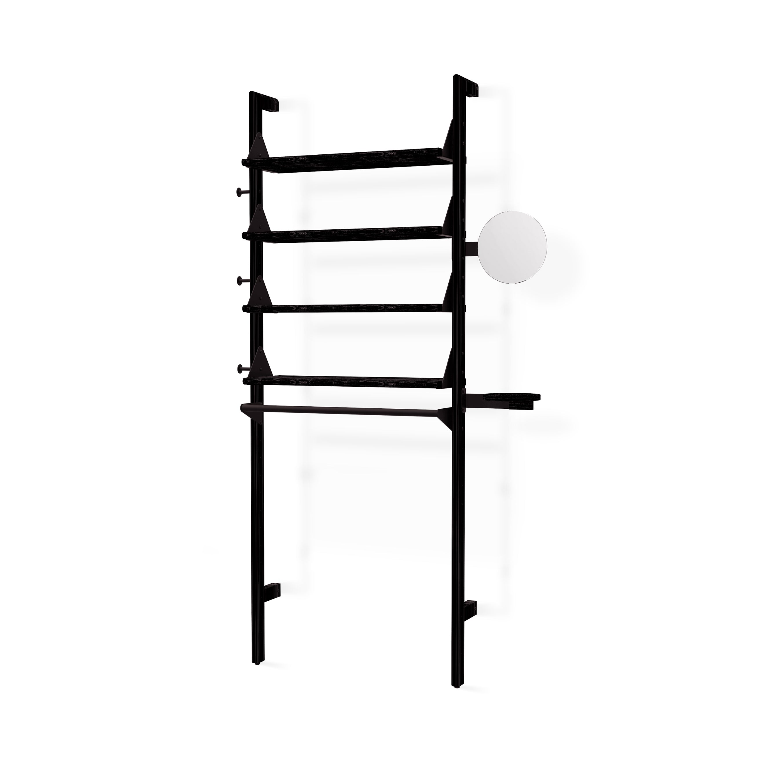 Gus* Modern Branch 1 - Display Unit 19 - FURNITURE - office storage Gus Black Uprights Black Brackets Black Shelves