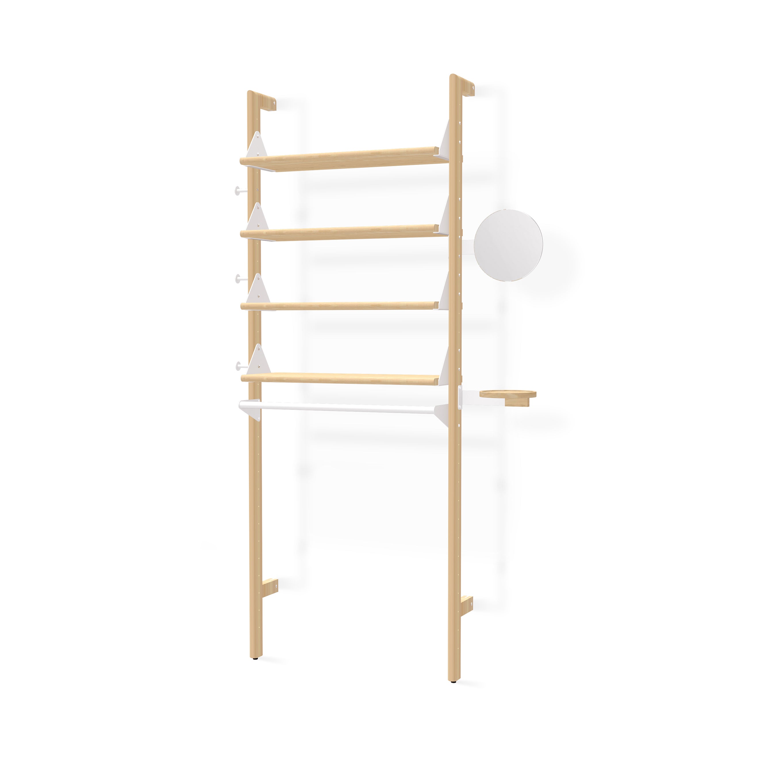 Gus* Modern Branch 1 - Display Unit 19 - FURNITURE - office storage Gus Blonde Uprights White Brackets Blonde Shelves