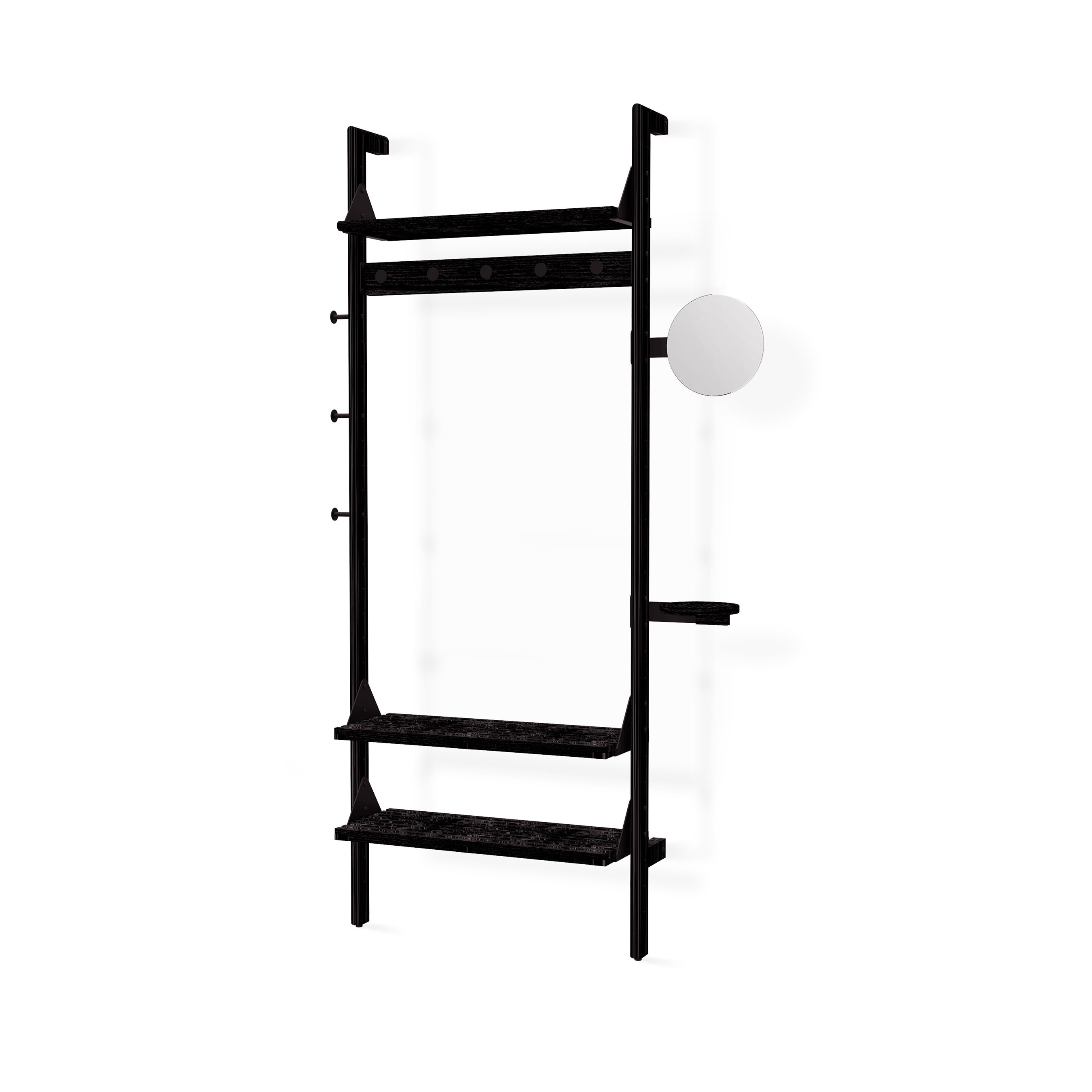 Gus* Modern Branch 1 - Entryway Unit 19 - FURNITURE - office storage Gus Black Uprights Black Brackets Black Shelves