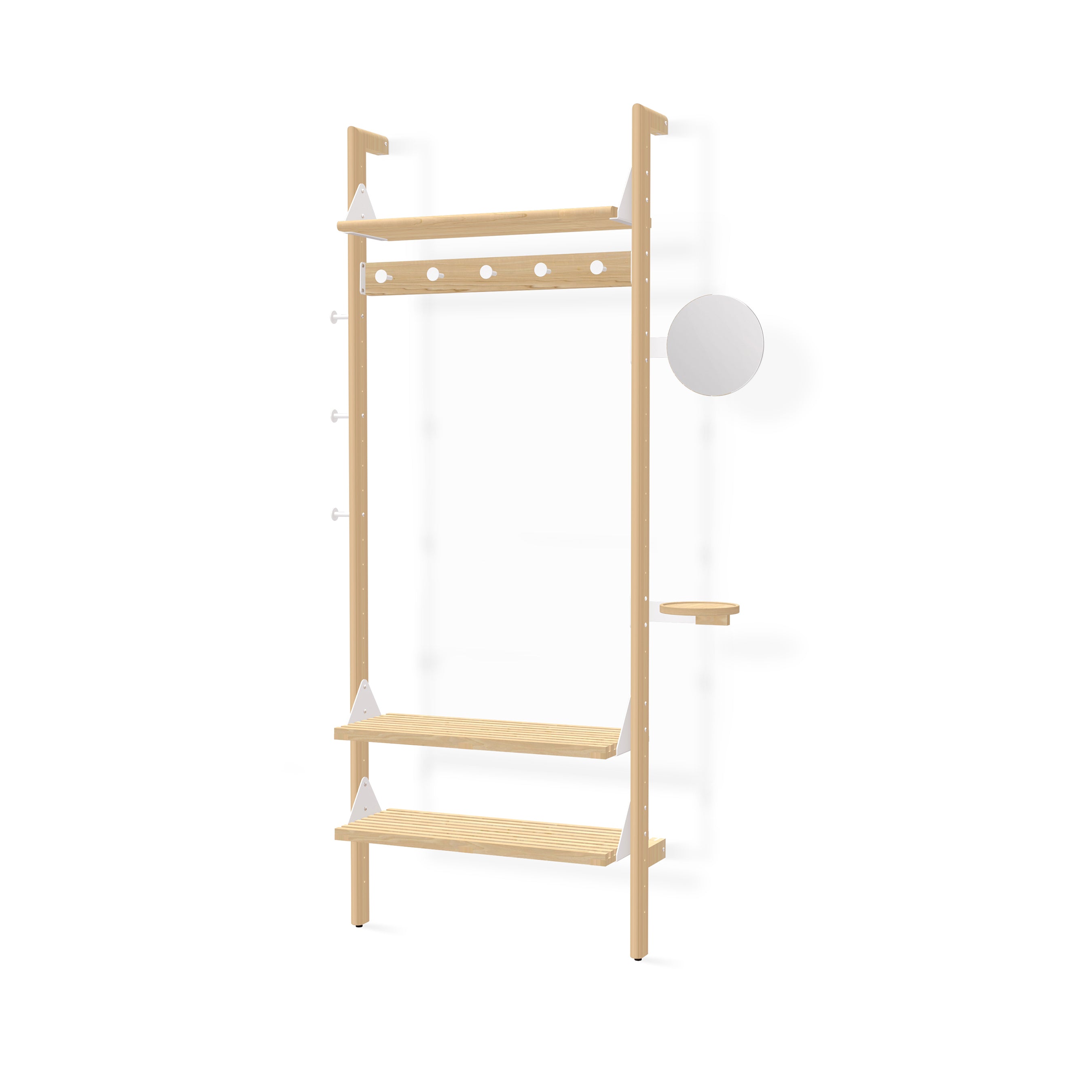 Gus* Modern Branch 1 - Entryway Unit 19 - FURNITURE - office storage Gus Blonde Uprights White Brackets Blonde Shelves