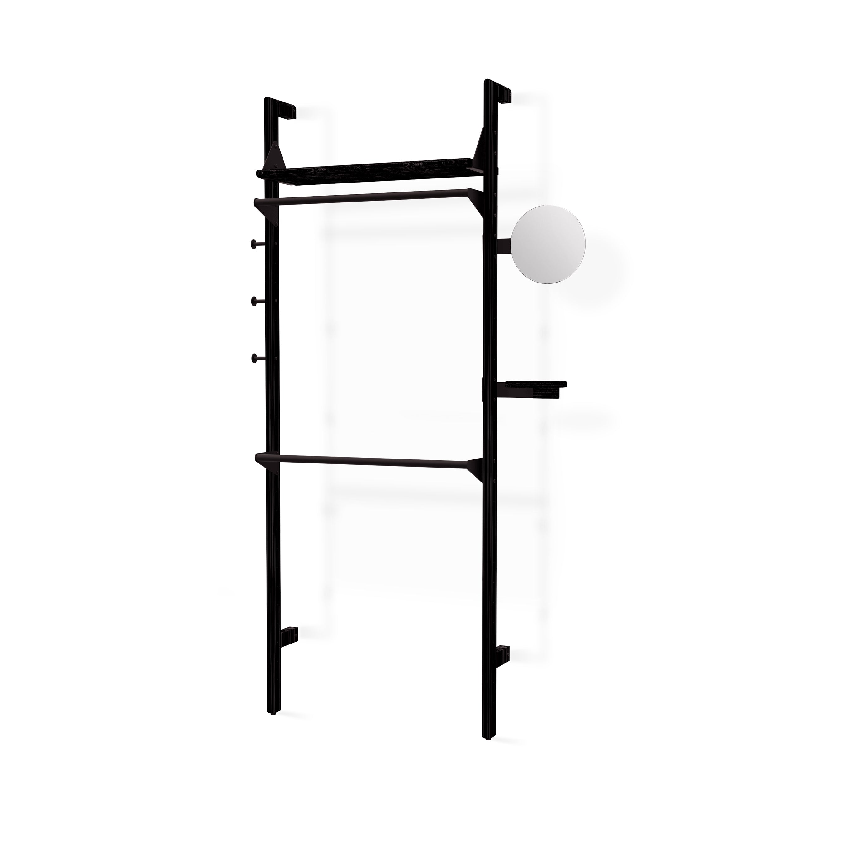 Gus* Modern Branch 1 - Wardrobe Unit 19 - FURNITURE - office storage Gus Black Uprights Black Brackets Black Shelves