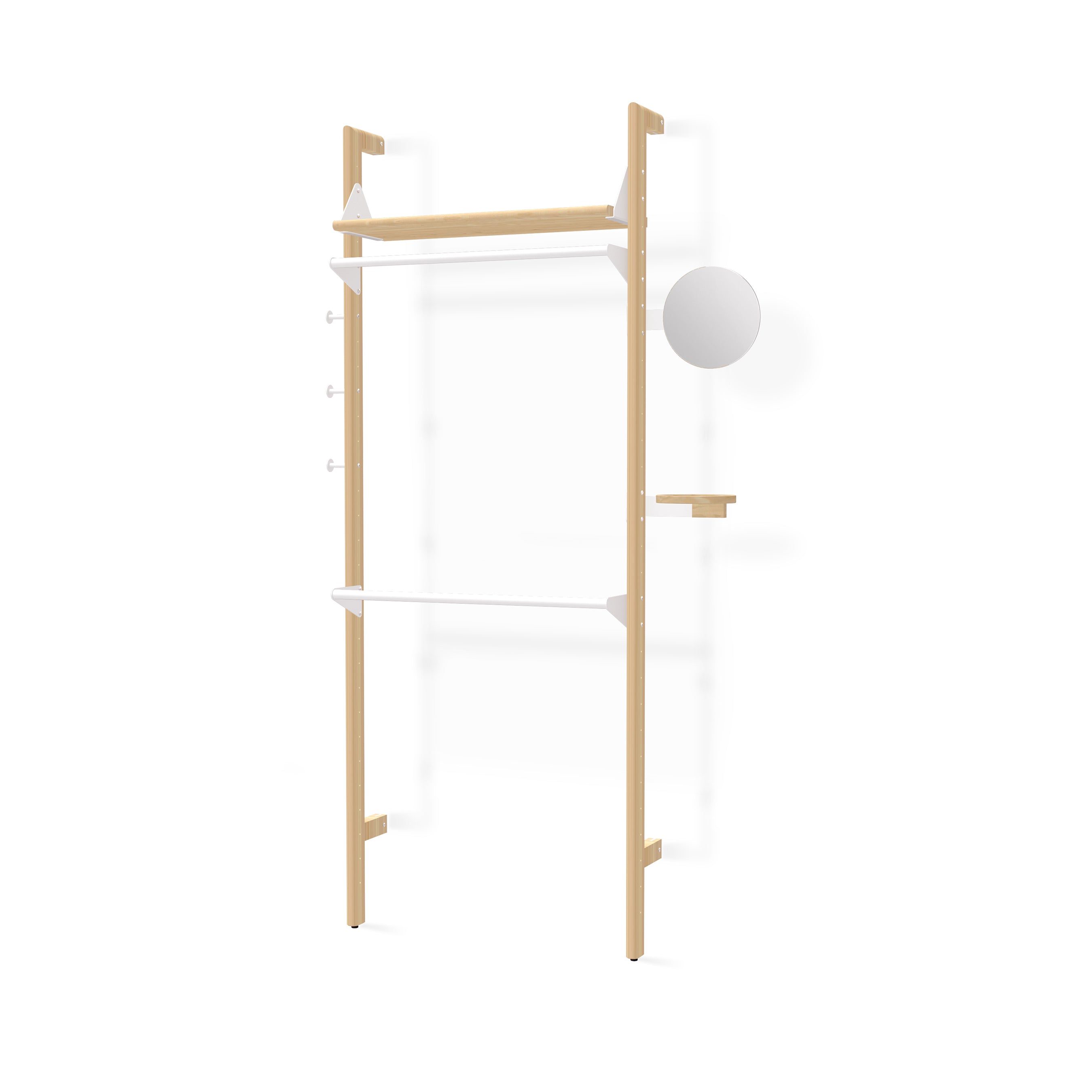 Gus* Modern Branch 1 - Wardrobe Unit 19 - FURNITURE - office storage Gus Blonde Uprights White Brackets Blonde Shelves