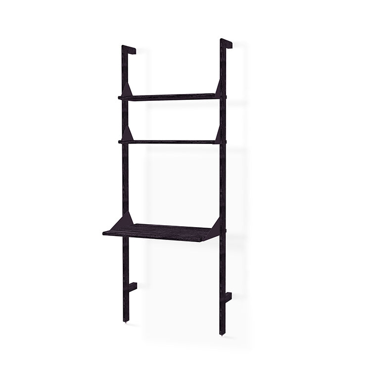Gus* Modern Branch 1 - Desk Shelving Unit 19 - FURNITURE - office storage Gus Black Uprights Black Brackets Black Shelves