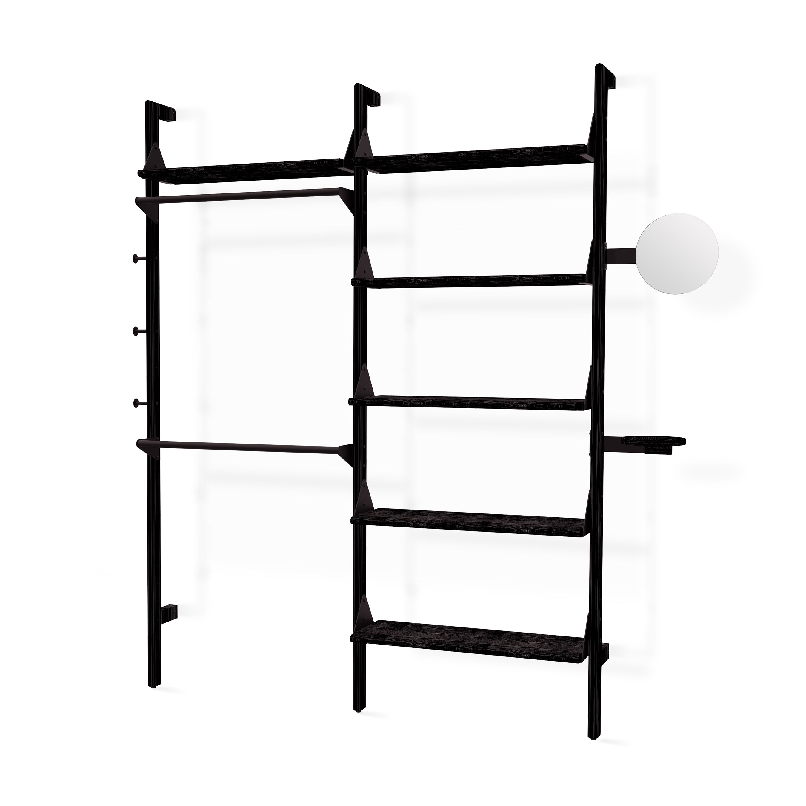 Gus* Modern Branch 2 - Display Unit 19 - FURNITURE - office storage Gus Black Uprights Black Brackets Black Shelves