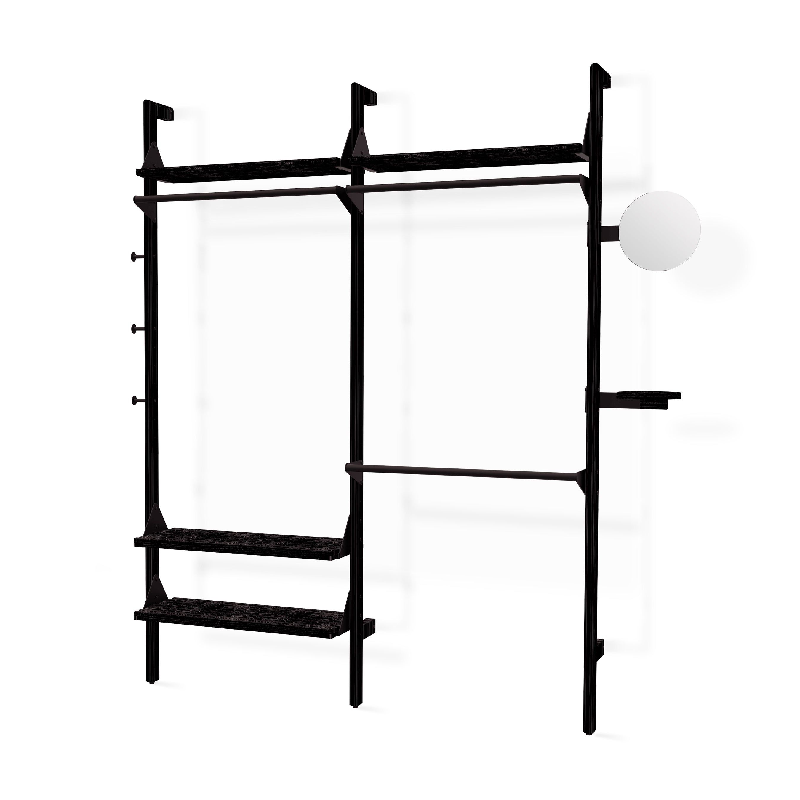 Gus* Modern Branch 2 - Wardrobe Unit 19 - FURNITURE - office storage Gus Black Uprights Black Brackets Black Shelves
