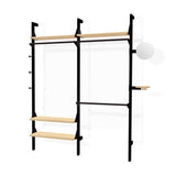Gus* Modern Branch 2 - Wardrobe Unit 19 - FURNITURE - office storage Gus Black Uprights Black Brackets Blonde Shelves