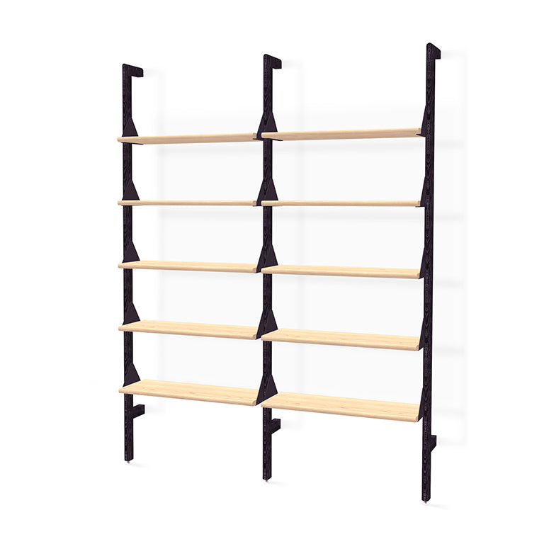 Gus* Modern Branch 2 - Shelving Unit 19 - FURNITURE - office storage Gus Black Uprights Black Brackets Blonde Shelves