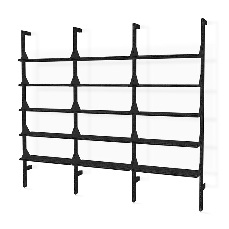 Gus* Modern Branch 3 - Shelving Unit 19 - FURNITURE - office storage Gus Black Uprights Black Brackets Black Shelves