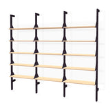 Gus* Modern Branch 3 - Shelving Unit 19 - FURNITURE - office storage Gus Black Uprights Black Brackets Blonde Shelves