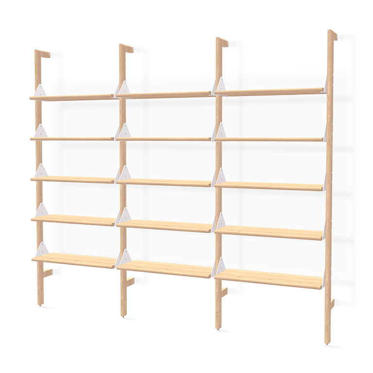 Gus* Modern Branch 3 - Shelving Unit 19 - FURNITURE - office storage Gus Blonde Uprights White Brackets Blonde Shelves